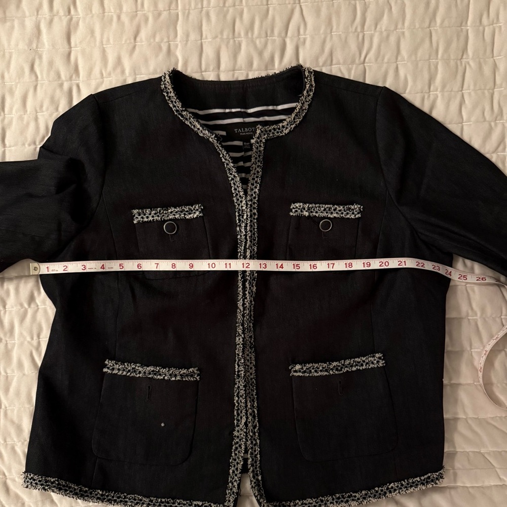 Talbots Plus Petite Fringe Tweed Jacket - Picture 5 of 9